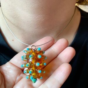Kate Rothra Fleming Urchin  Glass Pendant Necklace